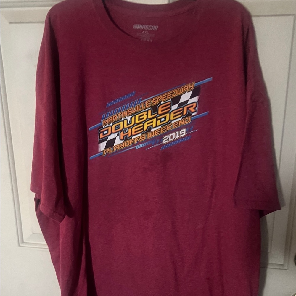 Nascar Men's Heathered red Double Header T-Shirt 4XL